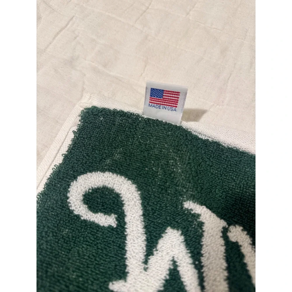 Masters Tournament Golf Caddy Towel Augusta National Green White Made in USA